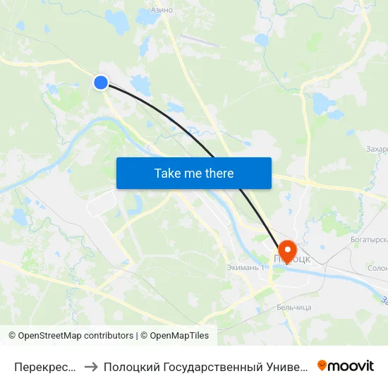 Перекресток to Полоцкий Государственный Университет map
