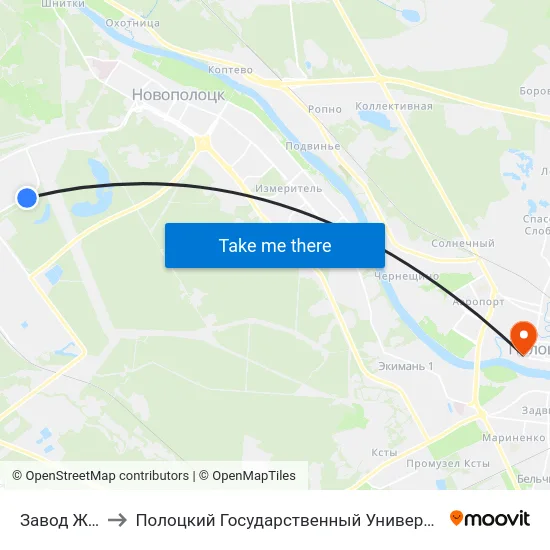 Завод Жби to Полоцкий Государственный Университет map