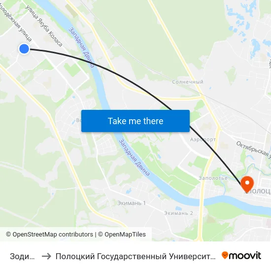 Зодиак to Полоцкий Государственный Университет map