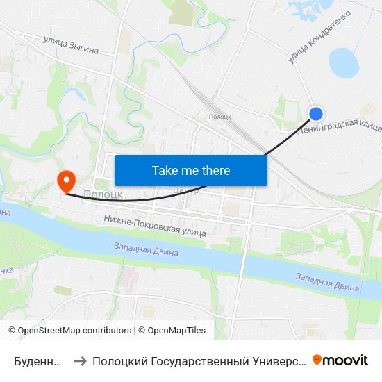 Буденного to Полоцкий Государственный Университет map