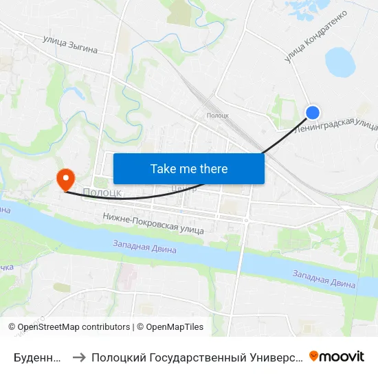 Буденного to Полоцкий Государственный Университет map