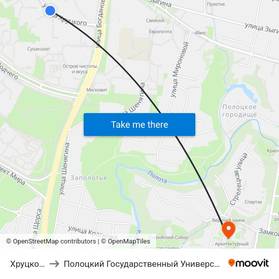 Хруцкого to Полоцкий Государственный Университет map