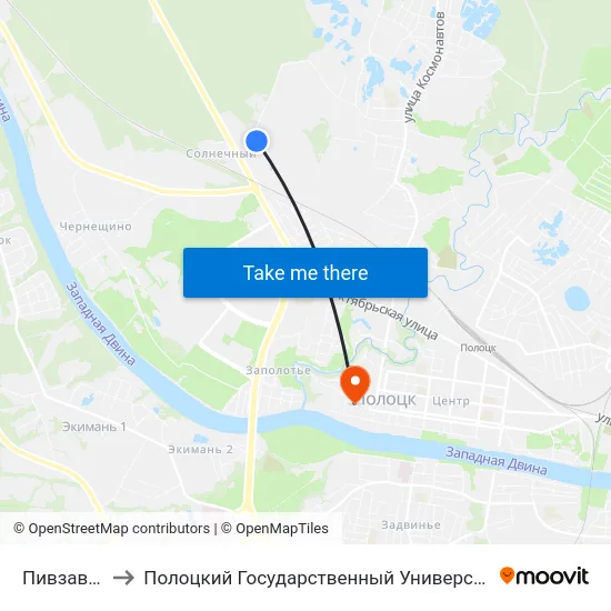 Пивзавод to Полоцкий Государственный Университет map