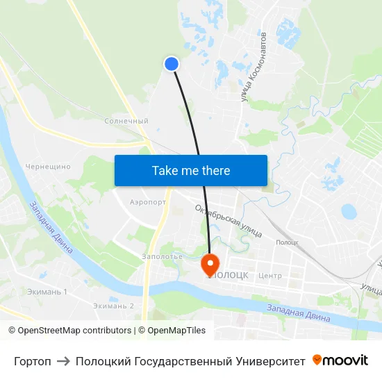 Гортоп to Полоцкий Государственный Университет map