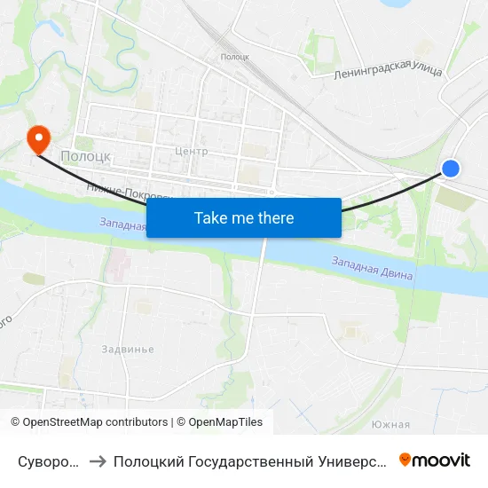 Суворова to Полоцкий Государственный Университет map