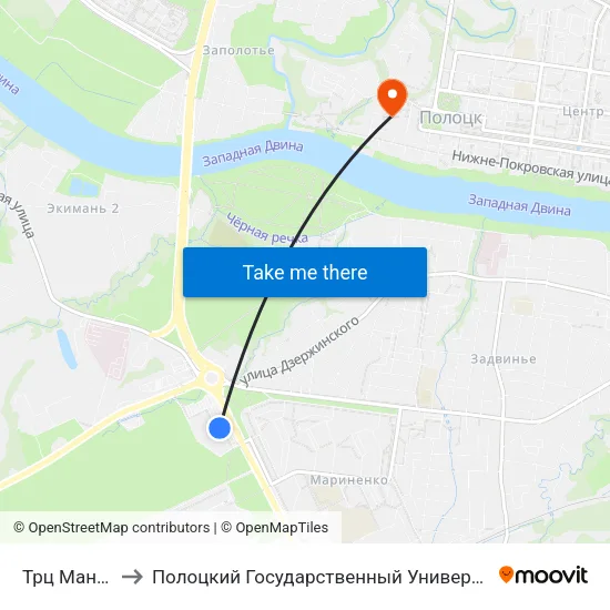 Трц Манеж to Полоцкий Государственный Университет map