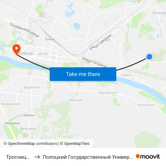 Тросницкая to Полоцкий Государственный Университет map