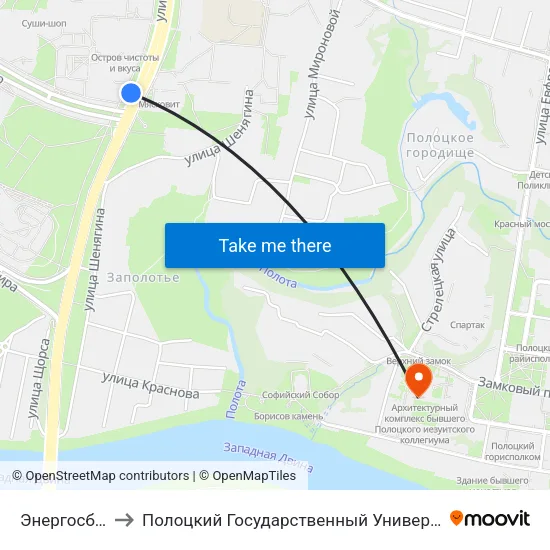 Энергосбыт to Полоцкий Государственный Университет map
