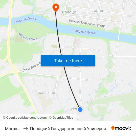 Магазин to Полоцкий Государственный Университет map