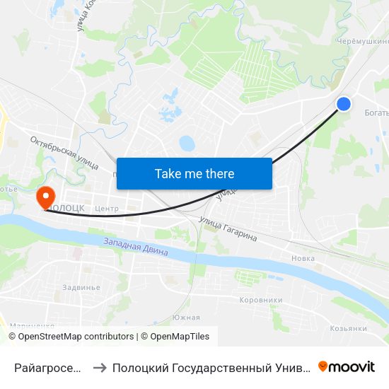 Райагросервис to Полоцкий Государственный Университет map