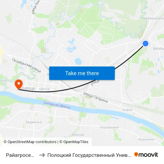 Райагросервис to Полоцкий Государственный Университет map