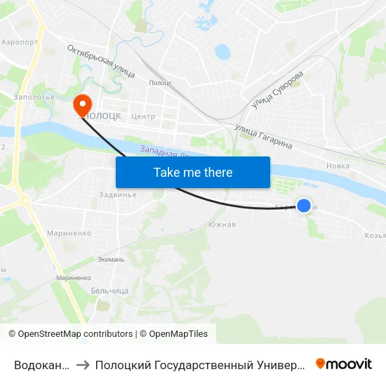 Водоканал to Полоцкий Государственный Университет map