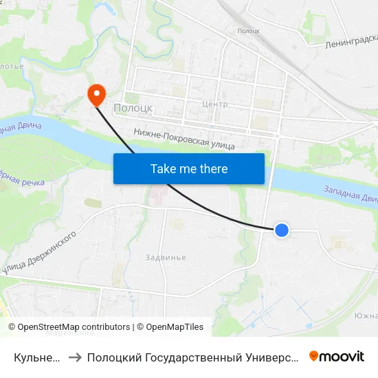Кульнева to Полоцкий Государственный Университет map
