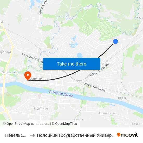 Невельская to Полоцкий Государственный Университет map