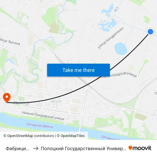 Фабрициуса to Полоцкий Государственный Университет map