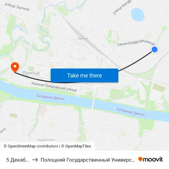 5 Декабря to Полоцкий Государственный Университет map
