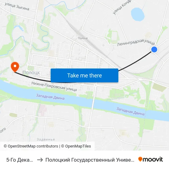5-Го Декабря to Полоцкий Государственный Университет map