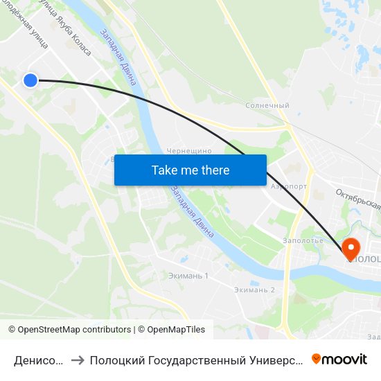 Денисова to Полоцкий Государственный Университет map