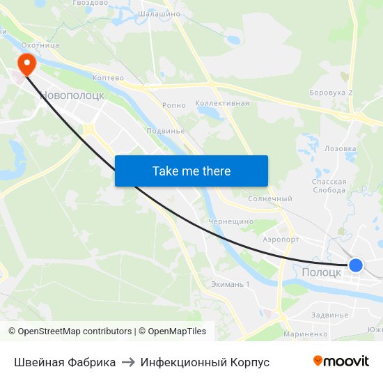 Швейная Фабрика to Инфекционный Корпус map