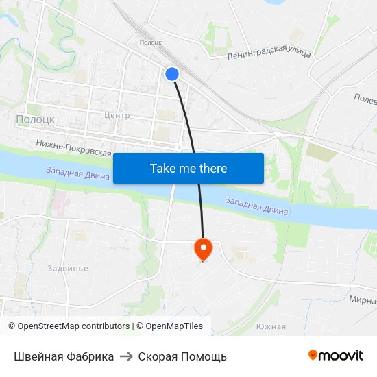 Швейная Фабрика to Скорая Помощь map