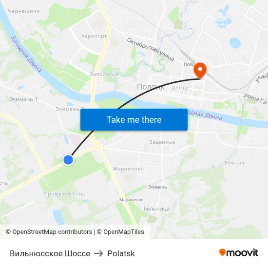 Vilnius Highway to Polotsk map