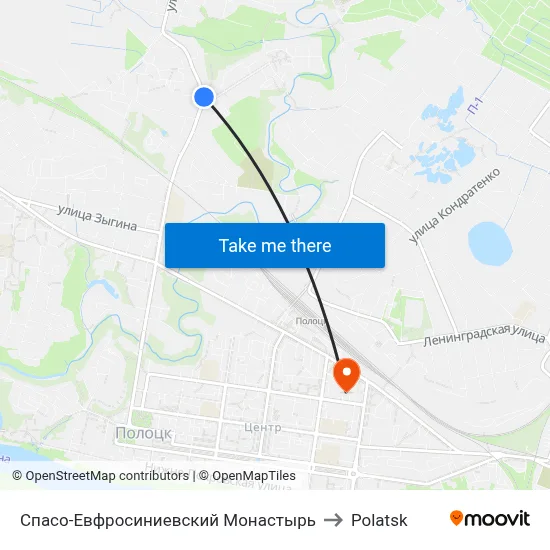 Spaso-Euphrosyne Monastery to Polotsk map