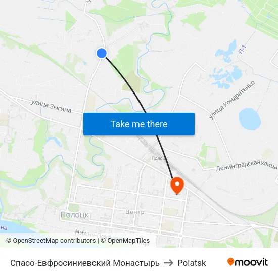 Спасо-Евфросиниевский Монастырь to Polatsk map