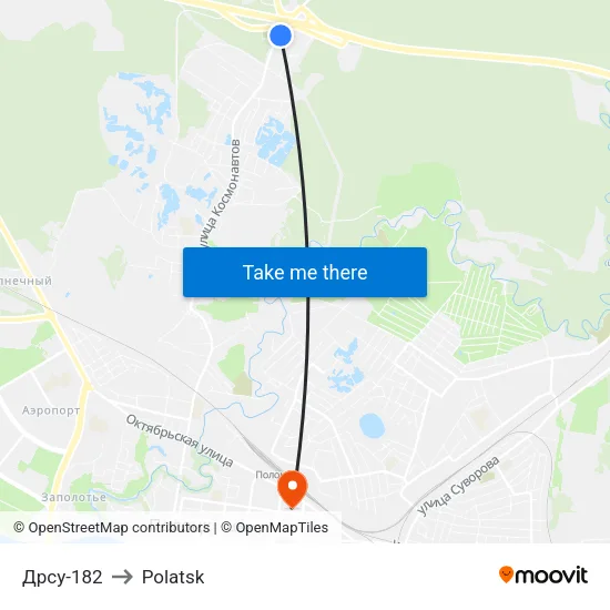 Дрсу-182 to Polatsk map