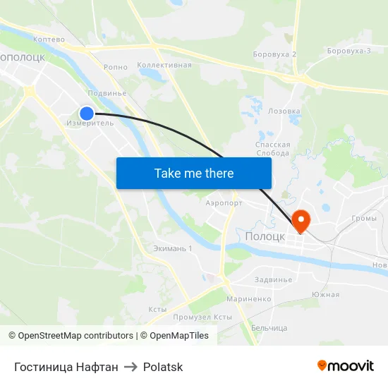 Гостиница Нафтан to Polatsk map