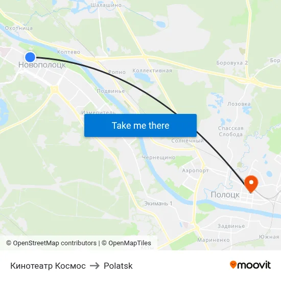 Cosmos Cinema to Polotsk map