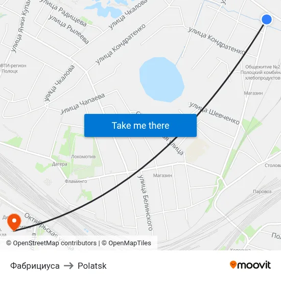 Fabritsiusa to Polotsk map