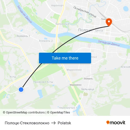 Polotsk-Fiberglass to Polotsk map