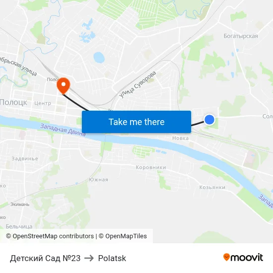 Kindergarten No. 23 to Polotsk map