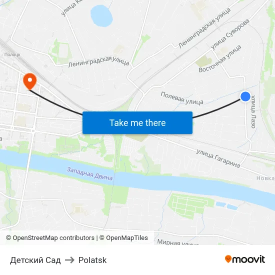 Kindergarten to Polotsk map