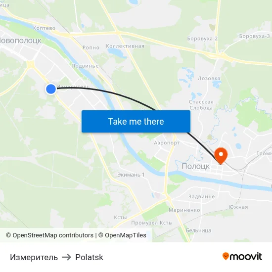 Izmeritel to Polotsk map