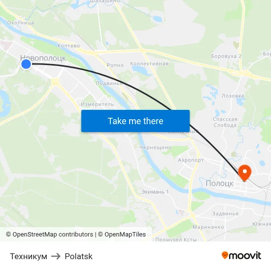 Техникум to Polatsk map