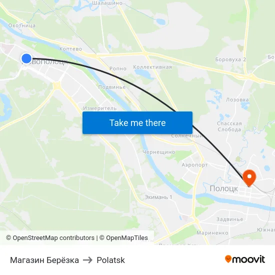 Магазин Берёзка to Polatsk map