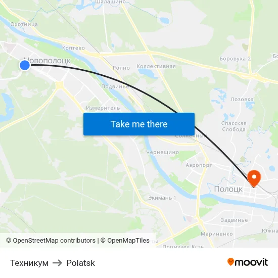 Technical College to Polotsk map