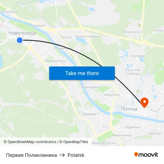 First Polyclinic to Polotsk map