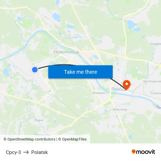 Срсу-3 to Polatsk map