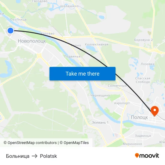 Hospital to Polotsk map