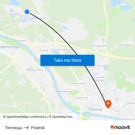 Greenhouses to Polotsk map