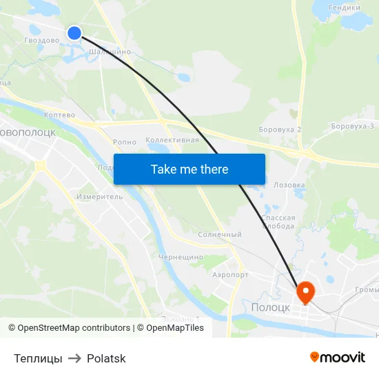 Greenhouses to Polotsk map