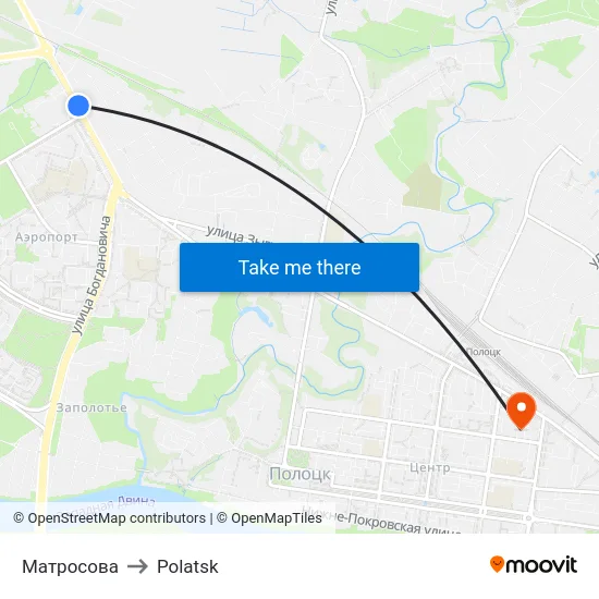 Matrosova to Polotsk map