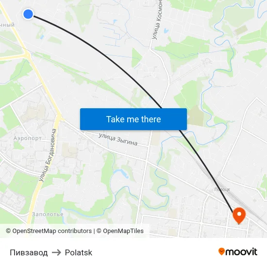 Brewery to Polotsk map