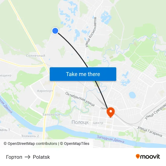 Gortop to Polotsk map