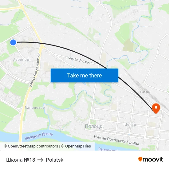 School No. 18 to Polotsk map