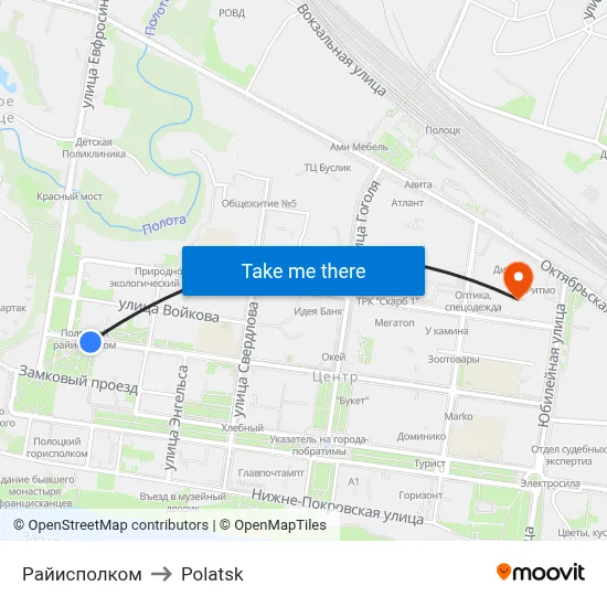 District Executive Committee to Polotsk map