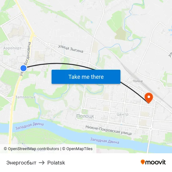 Energosbyt to Polotsk map