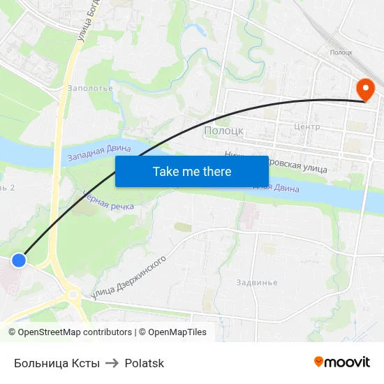 KSTS Hospital to Polotsk map